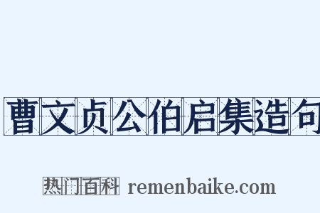 曹文贞公伯启集造句是什么意思的图片